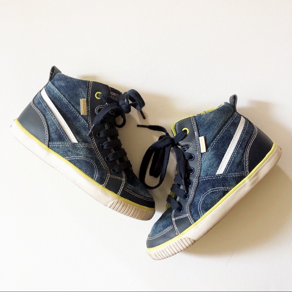 Geox Boys Denim Hightop Sneakers